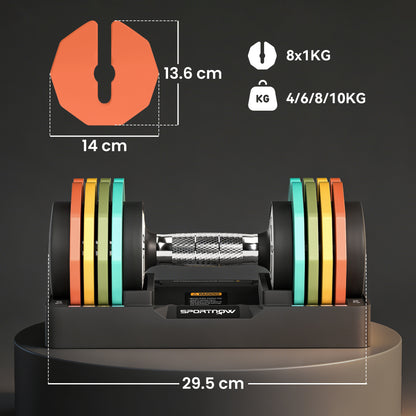Adjustable Dumbbells Set with Safety Locking Mechanism, Multicoloured