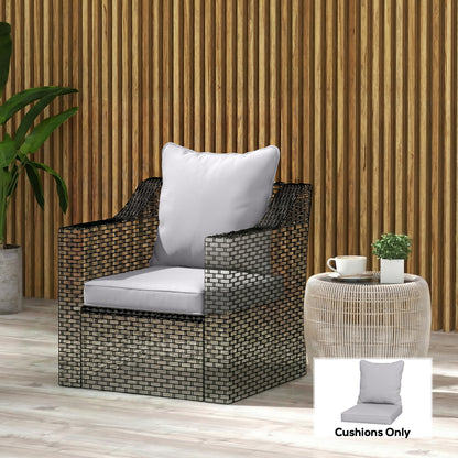 Seat and Back Padded Cushion Set, CUSHION ONLY - Light Grey