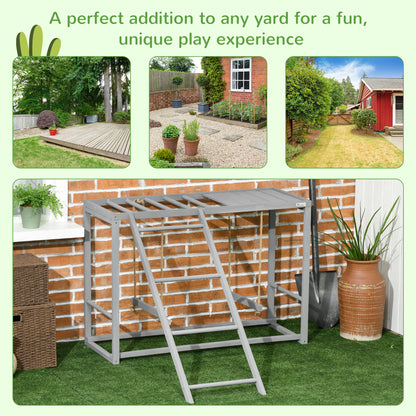 Chicken Activity Play with Swing Set for 3-4 Chickens, Wooden Chicken Coop, Grey