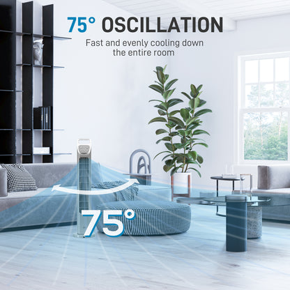 31" Oscillating Tower Fan with Remote Control, 4H Timer, 3 Speed 3 Modes