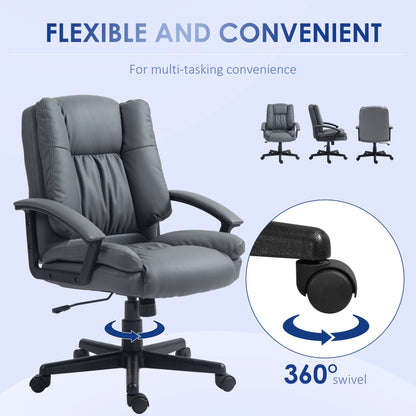 Office Chair, Computer Desk Chair, Mid Back Executive Chair with Adjustable Height and Swivel Rolling Wheels for Home Study