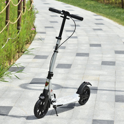 Teen/Adults Aluminium Folding Kick Scooter w/ Shock Mitigation System Silver