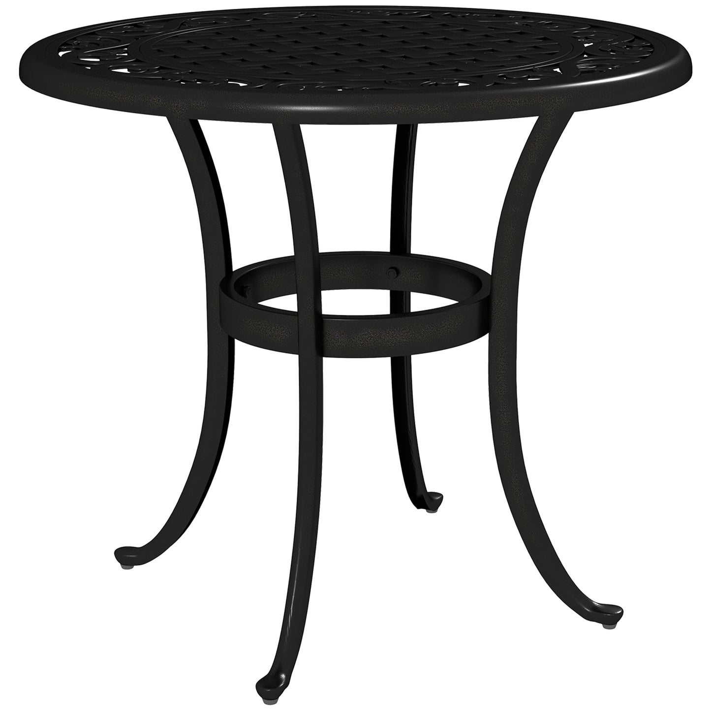 Outdoor Garden Table, Cast Aluminium Patio End Table with Anti-slip Foot Pads for Garden, Patio, Balcony, 60 x 60 cm, Black