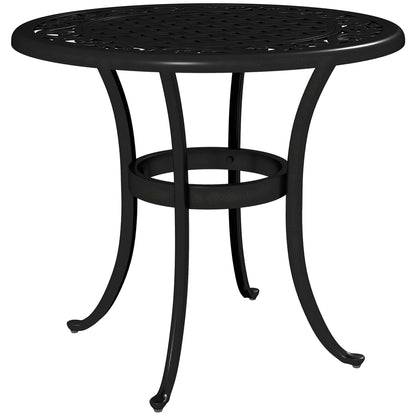 Outdoor Garden Table, Cast Aluminium Patio End Table with Anti-slip Foot Pads for Garden, Patio, Balcony, 60 x 60 cm, Black
