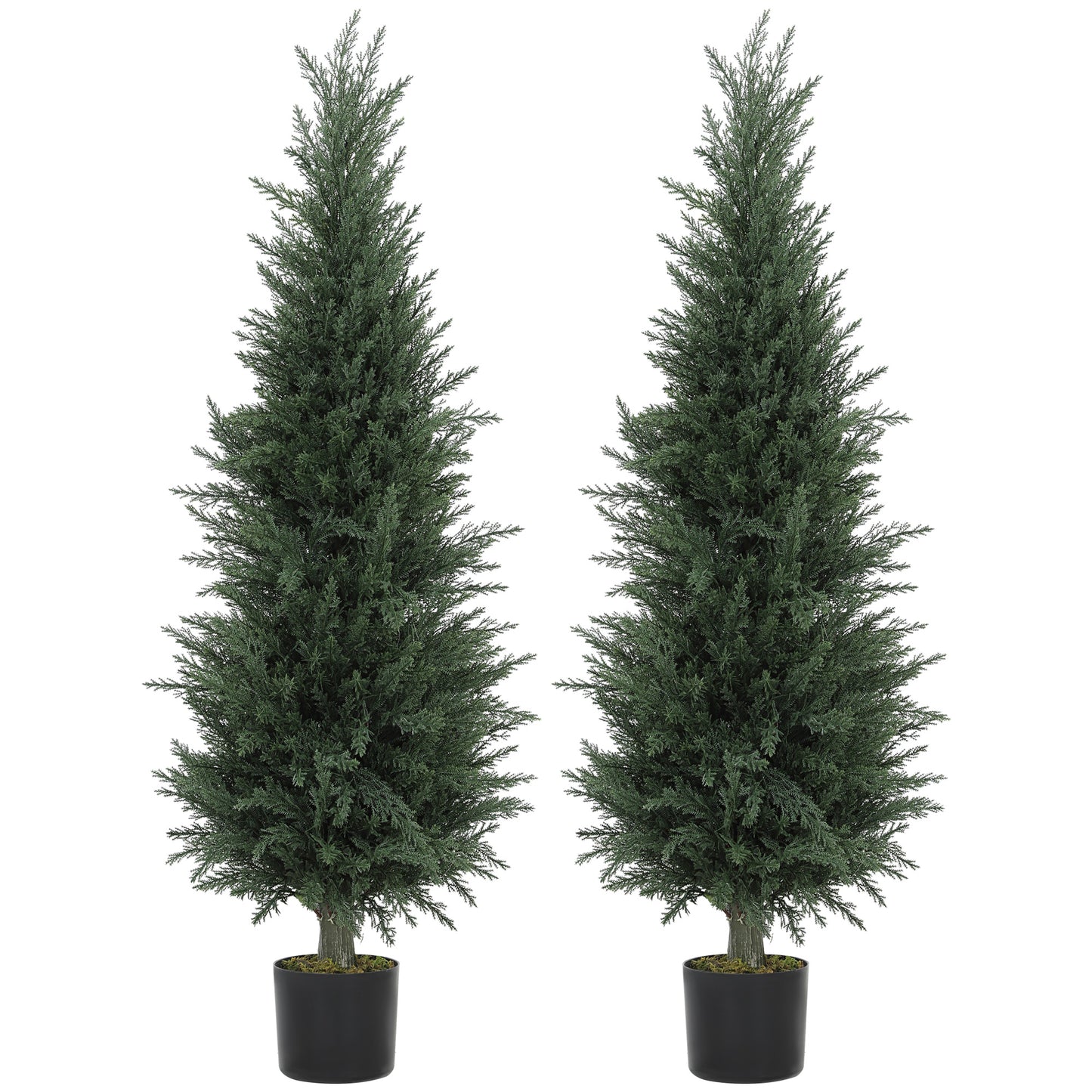 Set of Two Artificial Cypress Trees - Green