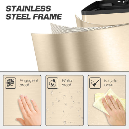 40L Dual Compartment Stainless Steel Bin, with Deodoriser Holders - Gold Tone
