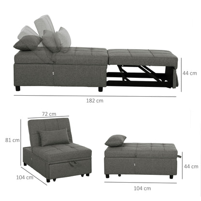 Four-In-One Single Sleeper Chair - Dark Grey