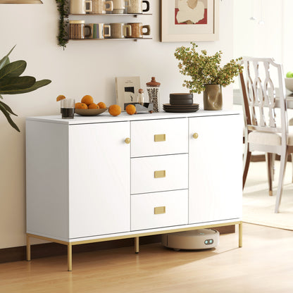 Modern White and Gold Sideboard