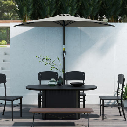 Half Round Parasol Umbrella - Light Grey