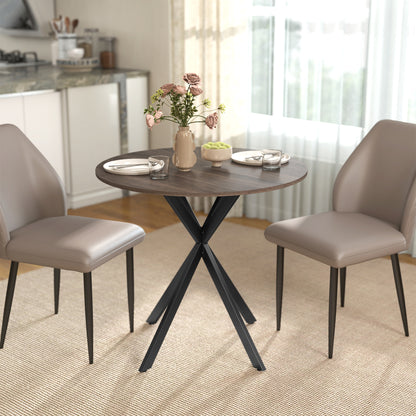 80cm Industrial Round Dining Table - Brown