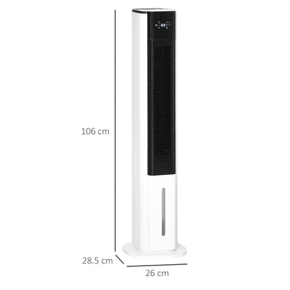Portable Air Cooler, 6L Tank Humidifier Evaporative Ice Cooling Fan Water Conditioner Unit with 3 Modes, 3 Speed, Remote