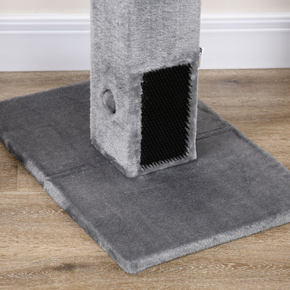 Cat Tree Scratching Post for Indoor Cats 79cm Jute Scratcher Climber w/ Carpet Base Dangling Toy – Grey