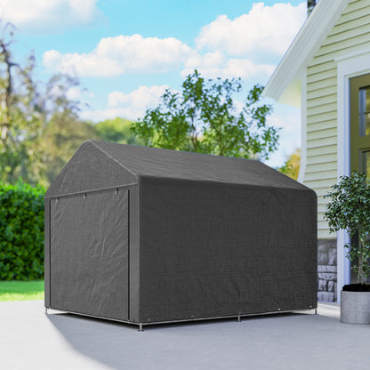 6.6 x 7.8ft Outdoor Garden Storage Shed, Waterproof Bike Tent with Roll-up Zipper Door, Galvanised Metal Frame
