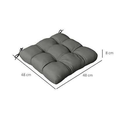 4-Piece Seat Cushion Pillows Replacement, Patio Chair Cushions Set with Ties for Indoor Outdoor, Charcoal Grey