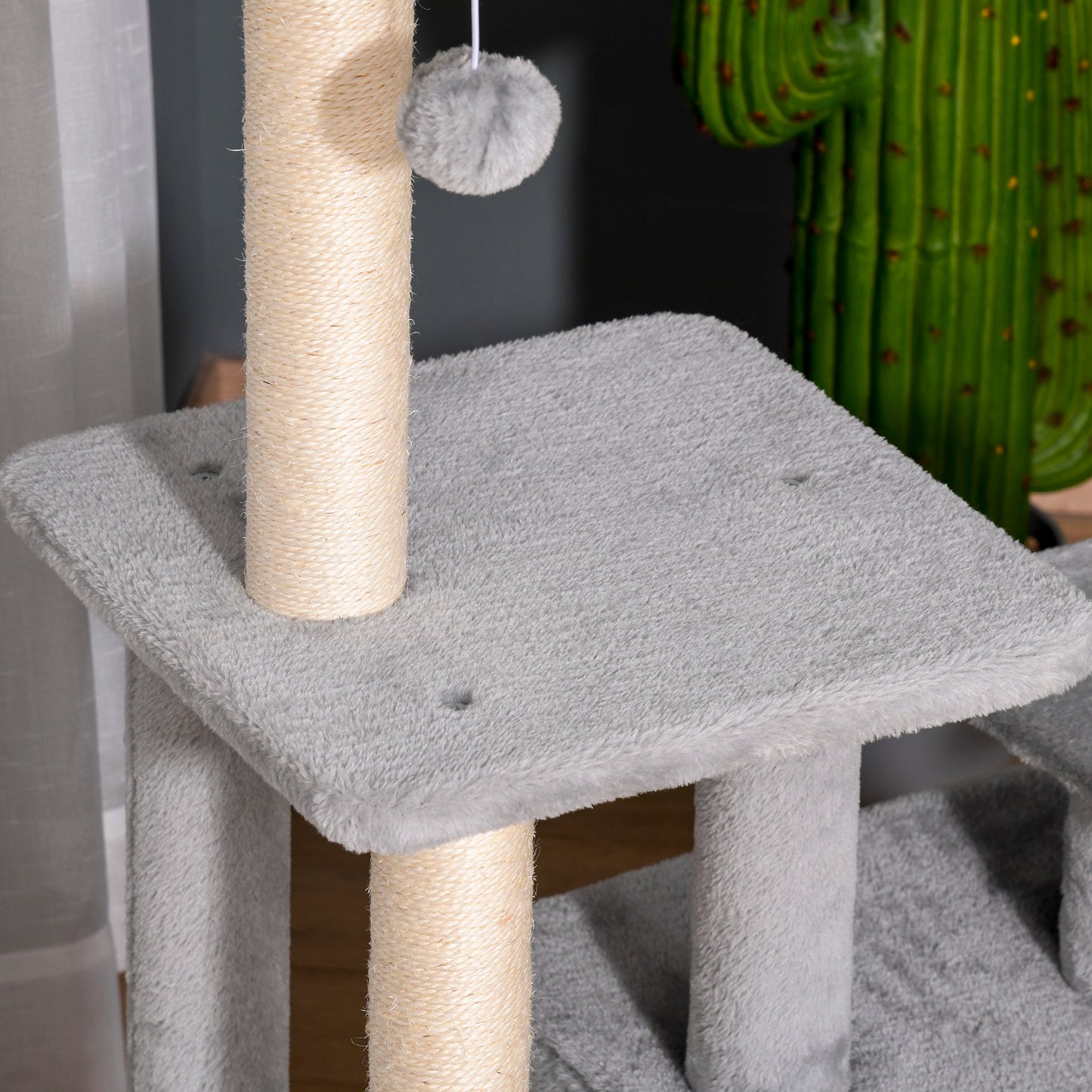Cat Tree Tower for Indoor Cats 114cm Climbing Activity Centre Kitten with Sisal Scratching Post Perch Hanging Ball Condo Toy