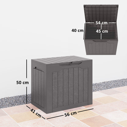 97L Plastic Garden Storage Box, Outdoor Storage Box with Handles, Waterproof Outdoor Storage Container, Brown