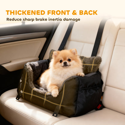 Dog Car Seat for Small Dogs with Fixed Buckle, Safety Leash, Washable Cover, 58 x 45 x 28 cm, Black