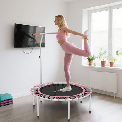 40" Fitness Trampoline, Mini Rebounder Trampoline for Adults with 5-Level Adjustable Handle