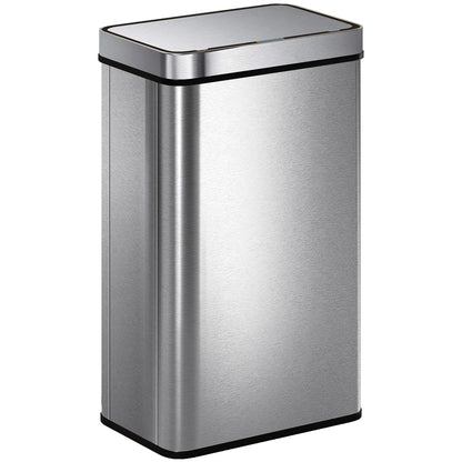 60 L Sensor Can, Sensor Bin with Soft-Close Lid, Fingerprint-Proof Stainless Steel, Silver Tone