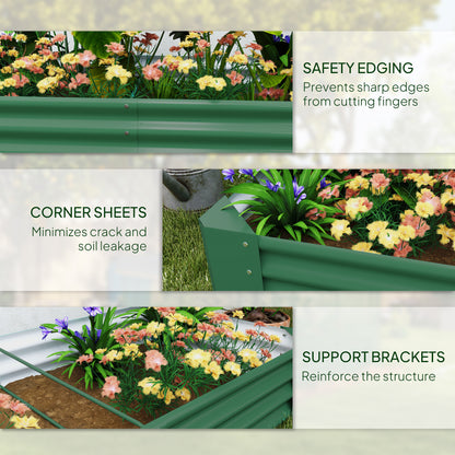 180 x 90cm Galvanised Steel Open Planter - Green