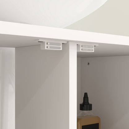 Under Sink Bathroom Cabinet, Rustic Under Sink Cabinet for Basin with or without Pedestal, Cream White and Walnut