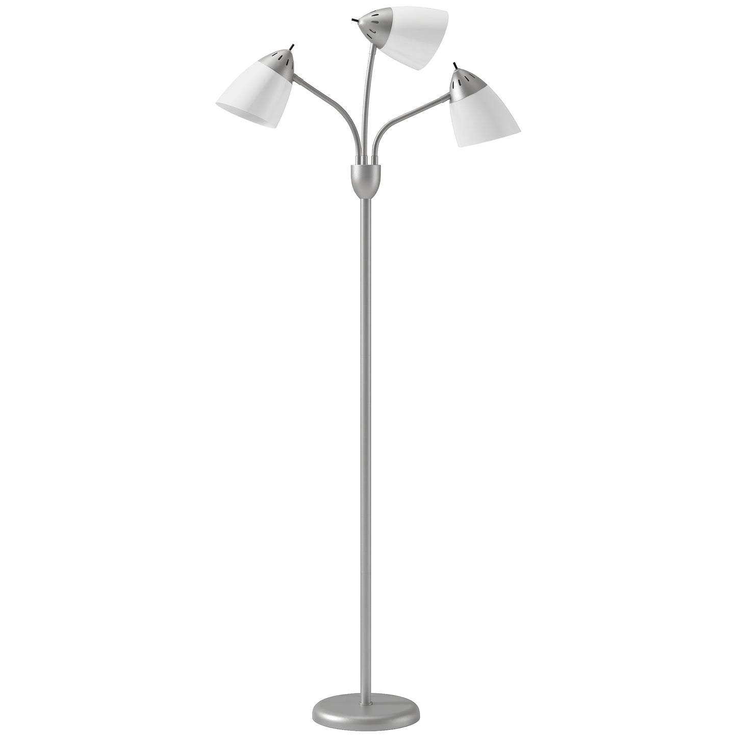 Arc Tree Floor Lamp with 3 Adjustable Rotating Lights and 3000K/4500K/6500K Colour Temperatures, Silver Tone