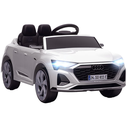 Audi Q8 etron Sportback Licensed Ride on Car with Remote Control, Four-Wheel Suspension, Soft Start for Ages 3-4, White