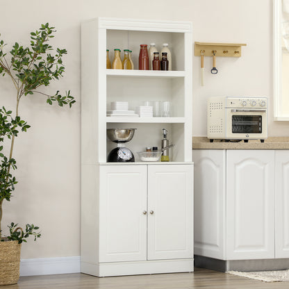 Kitchen Cupboard with 6-tier Shelving, Freestanding Storage Cabinet Sideboard