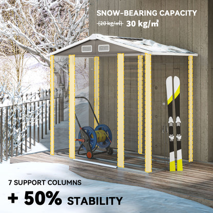 7 x 4ft Garden Shed, Easy to Assemble, Upgraded Galvanised Steel Frame with Foundation Kit, Double Doors with Lock