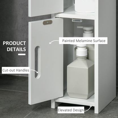 Modern Bathroom Storage Cabinet, Freestanding Tall Bathroom Cabinet with Open Shelves and 3 Cupboards with Door