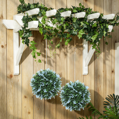 Set of 2 Artificial Plant Topiary Balls, UV-protected Fake Decorative Plants, Blue