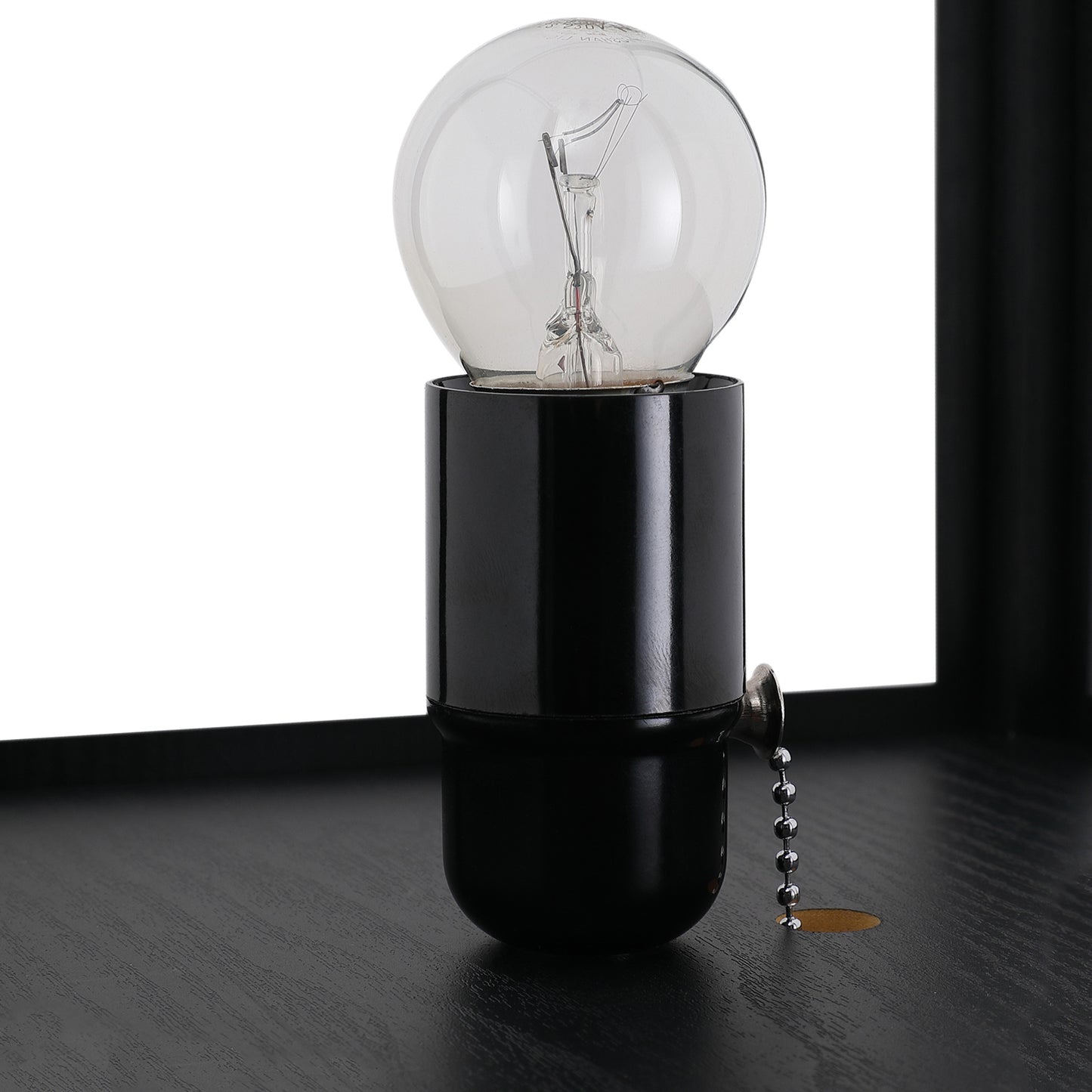4-Tier Shelf Floor Lamp – Black & White