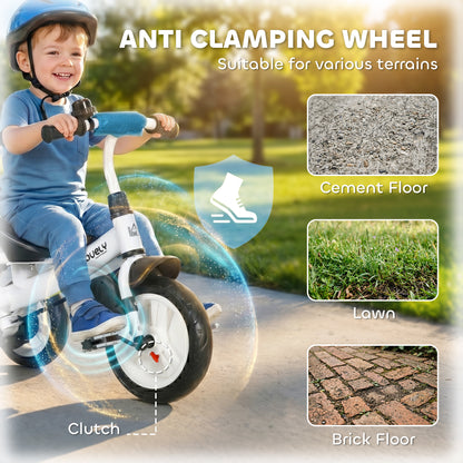 6 in 1 Kids Trike with Parent Handle, Canopy, 5-point Seat Belt, Storage, Footrest, Brake, for 1-5 Years, Blue