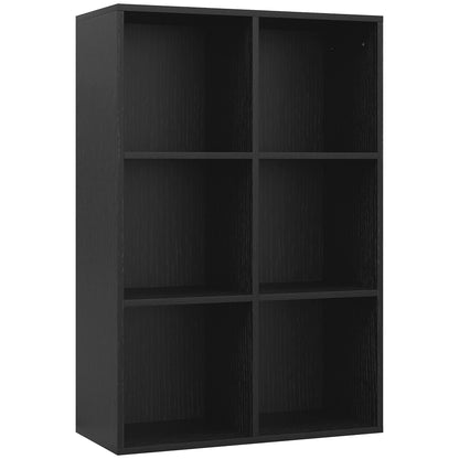 Six-Cube Bookcase - Black Wood Effect