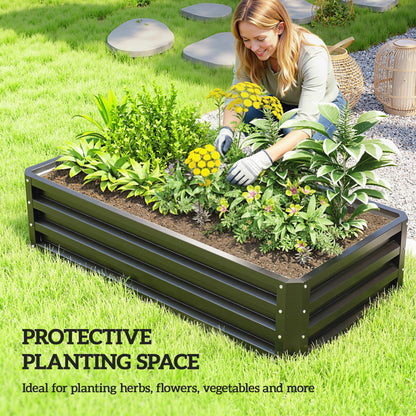 Raised Beds for Garden, Galvanized Outdoor Planters, for Herbs and Vegetables, Use for Patio, Backyard, Balcony, Grey