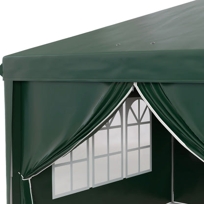 3x6m Pop-Up Gazebo, with Curtain Walls and Windows, Green