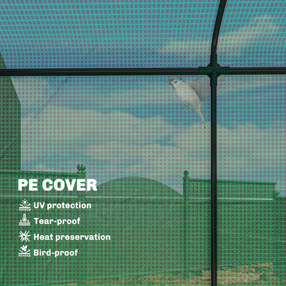 Mini Greenhouse, Garden Tomato Growhouse with Roll-Up Door and 2 Mesh Windows, PE Cover, 200 x 75 x 188 cm, Green