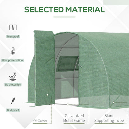 Reinforced Walk in Polytunnel Greenhouse, 4x3x2 m