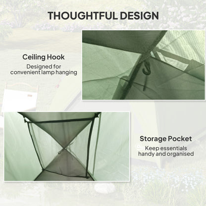3-4 Person Camping Tent, Easy Set Up Waterproof Dome Tent with Sewn-in Groundsheet, Mesh Windows