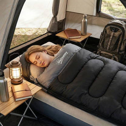 Sleeping Bag for Adults, Lightweight & Compact Sleeping Bag, 3 Seasons, Black