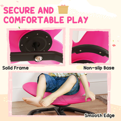 Butterfly-Shaped-kids Swivel Chair, Sensory Spinning Chair for Balance, Coordination Training, Pink