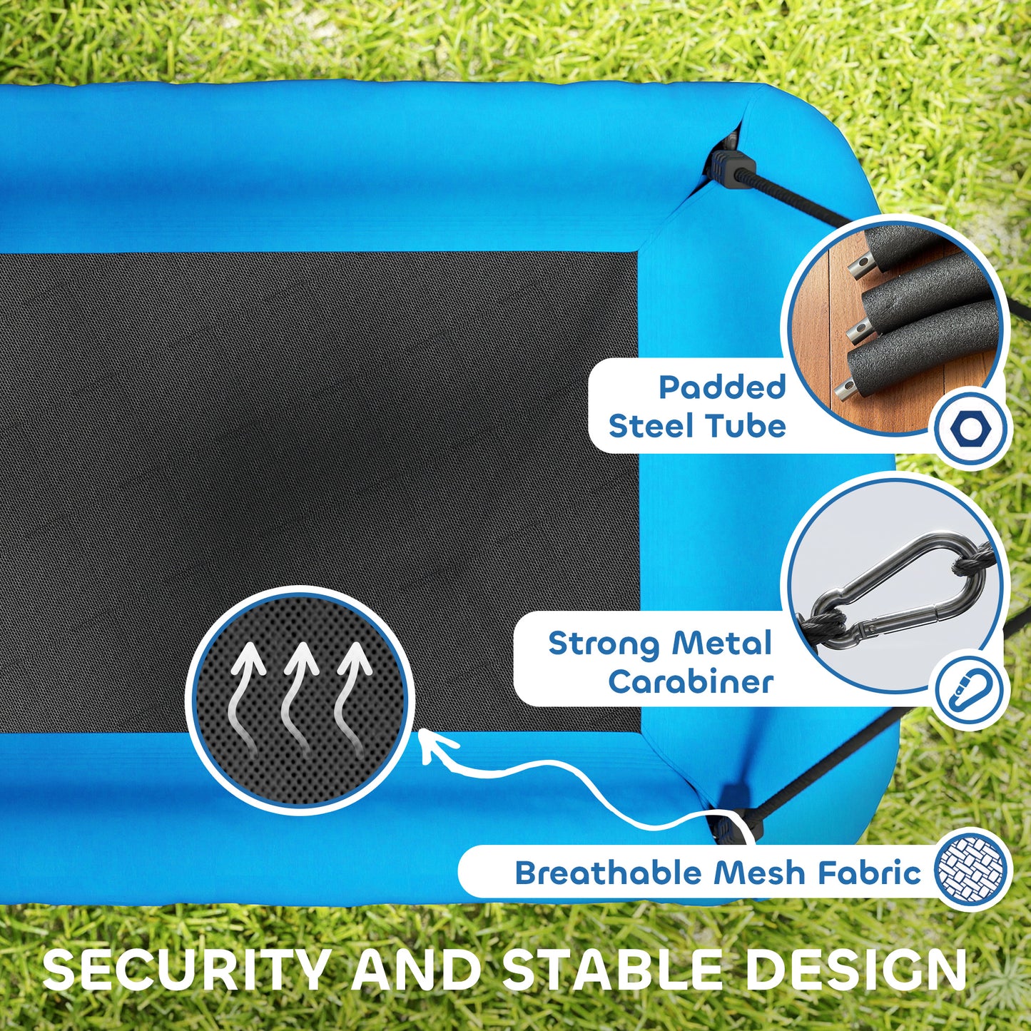 Nest Swing with Adjustable Ropes and Tree Straps, Basket Swing for Kids, 300KG Capacity for Indoor Outdoor, Blue
