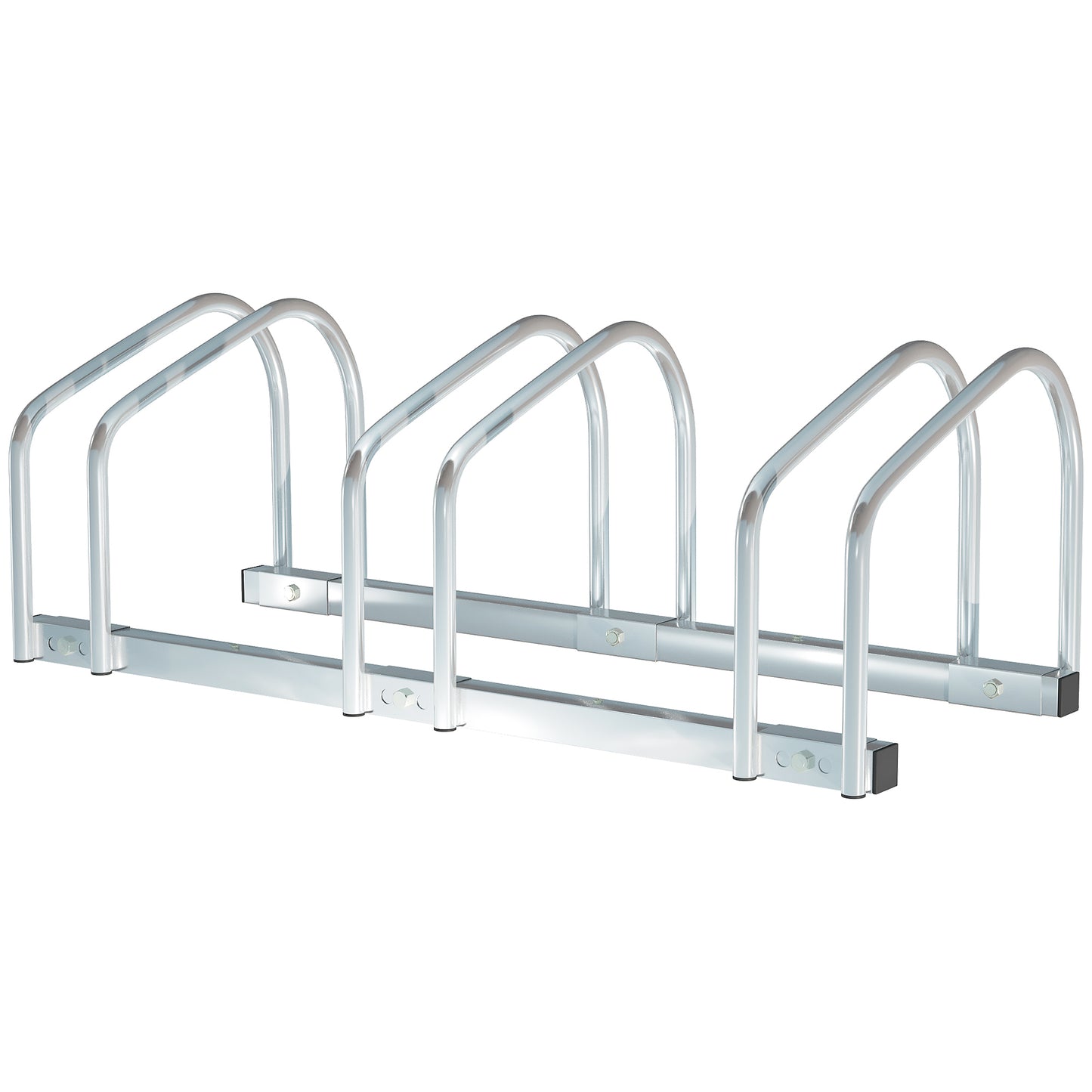Bike Stand Parking Rack Floor or Wall Mount Bicycle Cycle Storage Locking Stand 76W x 33D x 27H (3 Racks, Silver)