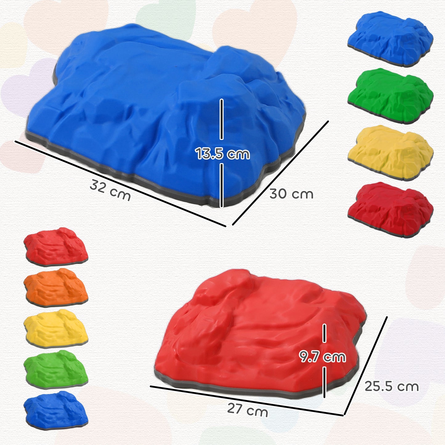 Balance Stepping Stones for Kids with Non-Slip Bottom, Indoor Outdoor Obstacle Course for Ages 3-8 Years, Multicoloured