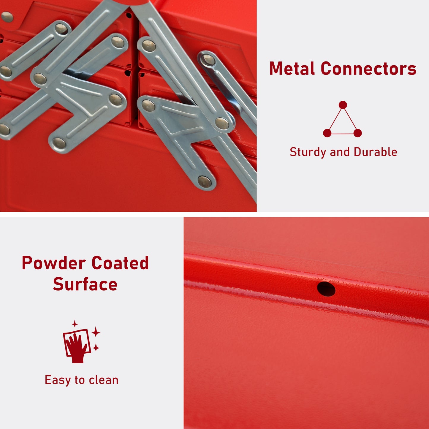 Metal Tool Box 3 Tier 5 Tray Professional Portable Storage Cabinet Workshop Cantilever Toolbox with Carry Handle