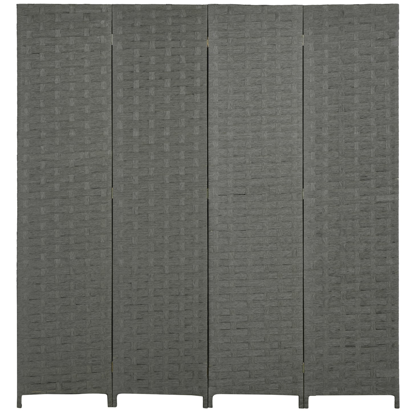 Wave Fibre Freestanding Folding Privacy Screen Panels, Room Divider, Grey
