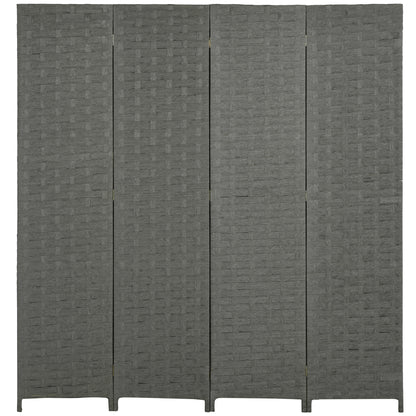 Wave Fibre Freestanding Folding Privacy Screen Panels, Room Divider, Grey
