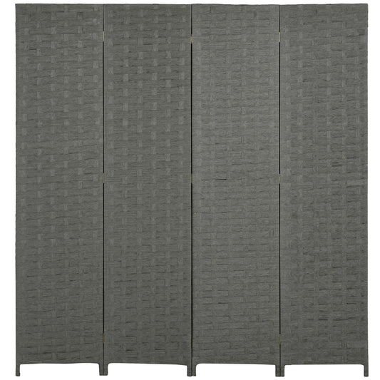 Wave Fibre Freestanding Folding Privacy Screen Panels, Room Divider, Grey