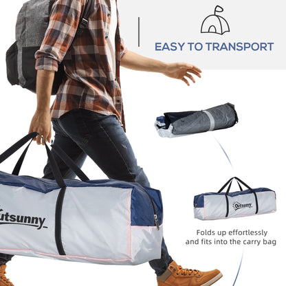 Dome Tent for 6-8 Person, Camping Tent with 4 Zipped Mesh Doors, Removable Oxford Cloth, Lamp Hook, Portable Carry Bag
