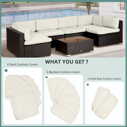 Replacement Cushion Covers for Garden Sofa Set, Garden Rattan Sofa Cushion Polyester Cover Replacement Outdoor